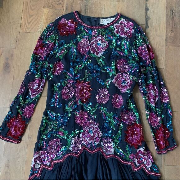 Vintage Sequin Evening Dress Size 12 - Picture 13 of 16